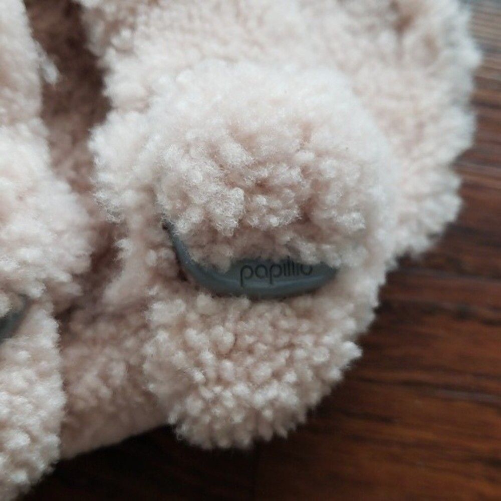 Birkenstock Papillio Baby Pink Gray Buckle Shearling Platform Sandal Size 36 New - Picture 5 of 6